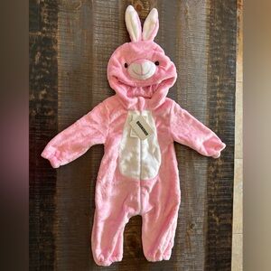 NWT Bunny Hooded Romper Bunny Costume Pink Easter Halloween Size 12-18 Month